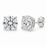 Green Acres Jewelry classic round lab diamond stud earrings in white gold — design rendering