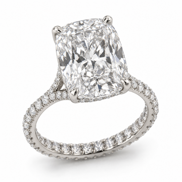 Illustrative render — Elongated Cushion Eternity Lab-Grown Diamond Engagement Ring — main view