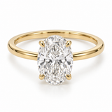 Illustrative render — Oval Petite Solitaire Lab-Grown Diamond Engagement Ring — main view