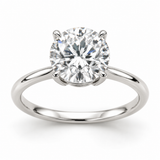 Illustrative render — Round Low Setting Solitaire Lab-Grown Diamond Engagement Ring — main view