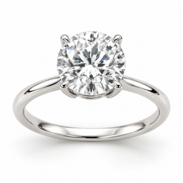 Illustrative render — Round Low Setting Solitaire Lab-Grown Diamond Engagement Ring — main view