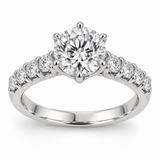 Illustrative render — Round Split Prong Accent Lab-Grown Diamond Engagement Ring — main view