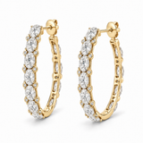 Oval & Round Accent Lab Diamond Hoops - 3.82 CTW in 14K Yellow Gold — design rendering