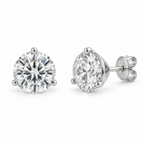 Three-Prong Martini Lab Diamond Stud Earrings - 1.50 CTW in white metal — design rendering