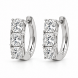 Cushion Lab Diamond Huggie Hoops - 3 CTW in white metal — design rendering