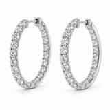 Inside-Out Lab Diamond Hoop Earrings - 4 CTW in white metal — design rendering