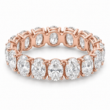 Oval Prong Lab-Grown Diamond Eternity Ring — 4 CTW in 14K Rose Gold — illustrative design rendering