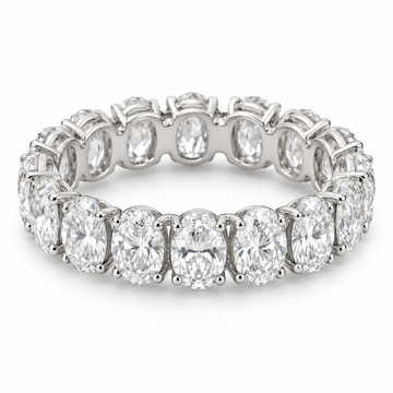 Oval Prong Lab-Grown Diamond Eternity Ring — 4 CTW in 14K White Gold — illustrative design rendering