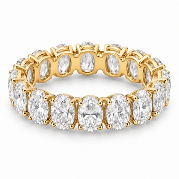 Oval Prong Lab-Grown Diamond Eternity Ring — 4 CTW in 14K Yellow Gold — illustrative design rendering
