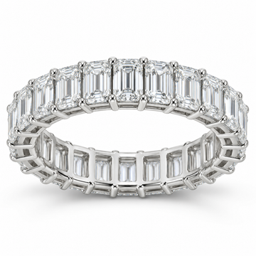 Emerald Basket Lab-Grown Diamond Eternity Ring — 5 CTW in 14K White Gold — illustrative design rendering