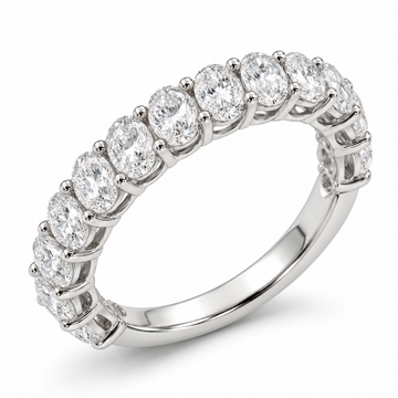 Oval Three-Quarter Lab-Grown Diamond Eternity Ring — 2 CTW in 14K White Gold — illustrative design rendering