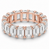 Emerald V-Prong Lab-Grown Diamond Eternity Ring — 12 CTW in 14K Rose Gold — illustrative design rendering
