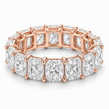 Radiant Statement Lab-Grown Diamond Eternity Ring — 15 CTW in 14K Rose Gold — illustrative design rendering
