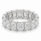 Radiant Statement Lab-Grown Diamond Eternity Ring — 15 CTW in 14K White Gold — illustrative design rendering