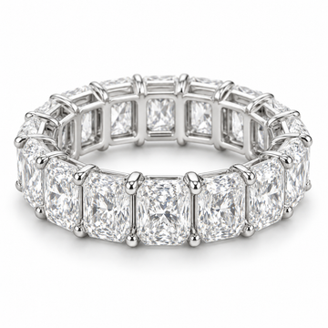 Radiant Statement Lab-Grown Diamond Eternity Ring — 15 CTW in 14K White Gold — illustrative design rendering