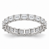 East-West Emerald Lab-Grown Diamond Eternity Ring — 2 CTW in 14K White Gold — illustrative design rendering