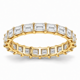 East-West Emerald Lab-Grown Diamond Eternity Ring — 2 CTW in 14K Yellow Gold — illustrative design rendering