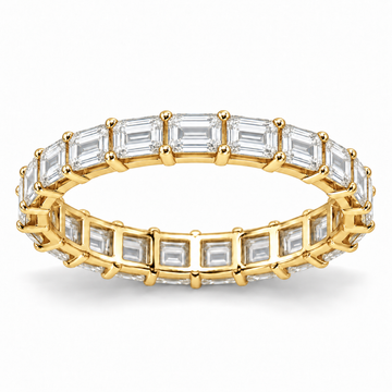 East-West Emerald Lab-Grown Diamond Eternity Ring — 2 CTW in 14K Yellow Gold — illustrative design rendering