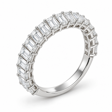 Emerald Three-Quarter Lab-Grown Diamond Eternity Ring — 1.50 CTW in 14K White Gold — illustrative design rendering