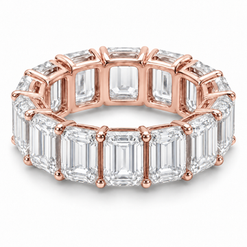 Emerald Grand Lab-Grown Diamond Eternity Ring — 25.20 CTW in 14K Rose Gold — illustrative design rendering