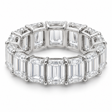 Emerald Grand Lab-Grown Diamond Eternity Ring — 25.20 CTW in 14K White Gold — illustrative design rendering
