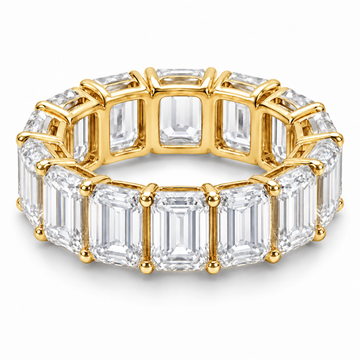Emerald Grand Lab-Grown Diamond Eternity Ring — 25.20 CTW in 14K Yellow Gold — illustrative design rendering