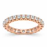 Round French Pavé Lab-Grown Diamond Eternity Ring — 2 CTW — 14K Rose Gold — illustrative rendering