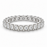 Round French Pavé Lab-Grown Diamond Eternity Ring — 2 CTW — 14K White Gold — alternate angle — illustrative rendering