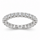 Round French Pavé Lab-Grown Diamond Eternity Ring — 2 CTW in 14K White Gold — illustrative design rendering