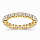 Round French Pavé Lab-Grown Diamond Eternity Ring — 2 CTW — 14K Yellow Gold — illustrative rendering