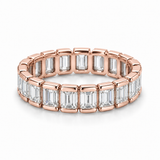 Emerald Half-Bezel Lab-Grown Diamond Eternity Ring — 3 CTW — 14K Rose Gold — illustrative rendering