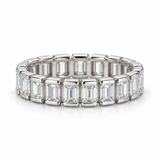 Emerald Half-Bezel Lab-Grown Diamond Eternity Ring — 3 CTW — 14K White Gold — alternate angle — illustrative rendering