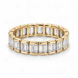Emerald Half-Bezel Lab-Grown Diamond Eternity Ring — 3 CTW — 14K Yellow Gold — illustrative rendering