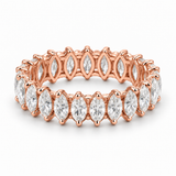 Marquise Petal Lab-Grown Diamond Eternity Ring — 2 CTW — 14K Rose Gold — illustrative rendering