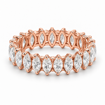 Marquise Petal Lab-Grown Diamond Eternity Ring — 2 CTW — 14K Rose Gold — illustrative rendering