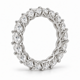Marquise Petal Lab-Grown Diamond Eternity Ring — 2 CTW — 14K White Gold — side profile — illustrative rendering