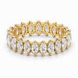 Marquise Petal Lab-Grown Diamond Eternity Ring — 2 CTW — 14K Yellow Gold — illustrative rendering