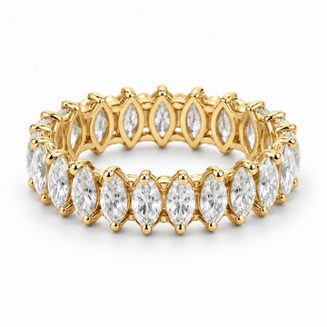 Marquise Petal Lab-Grown Diamond Eternity Ring — 2 CTW — 14K Yellow Gold — illustrative rendering