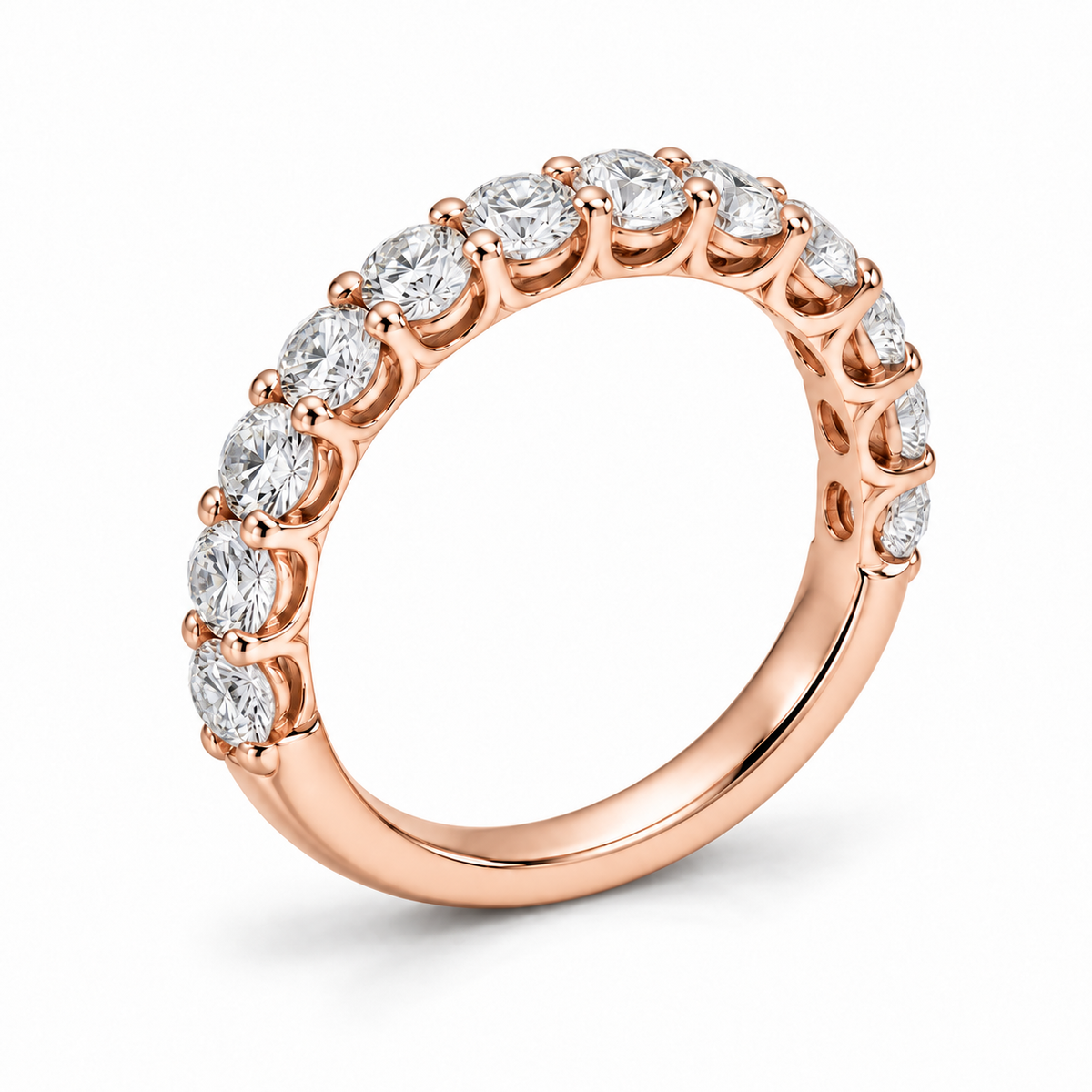 Round Three-Quarter Lab-Grown Diamond Eternity Ring — 4 CTW — 14K Rose Gold — illustrative rendering