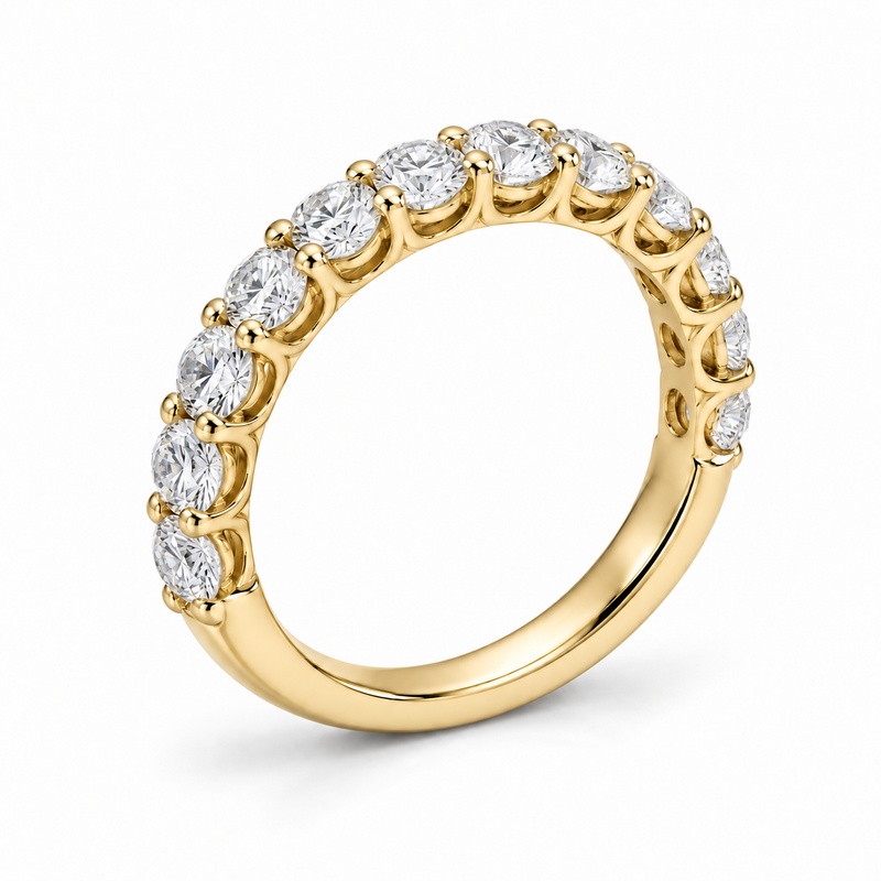 Round Three-Quarter Lab-Grown Diamond Eternity Ring — 4 CTW — 14K Yellow Gold — illustrative rendering