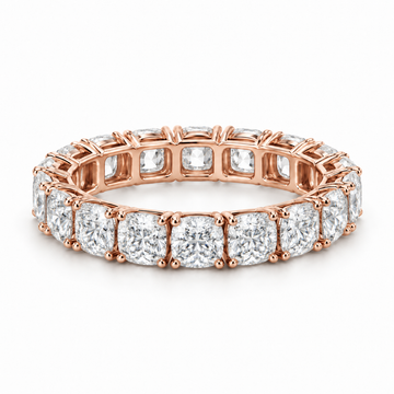 Cushion Classic Lab-Grown Diamond Eternity Ring — 5 CTW — 14K Rose Gold — illustrative rendering
