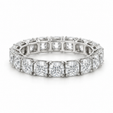 Cushion Classic Lab-Grown Diamond Eternity Ring — 5 CTW in 14K White Gold — illustrative design rendering