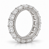 Cushion Side-Sparkle Lab-Grown Diamond Eternity Ring — 6 CTW — 14K White Gold — side profile — illustrative rendering