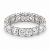 Cushion Side-Sparkle Lab-Grown Diamond Eternity Ring — 6 CTW in 14K White Gold — illustrative design rendering