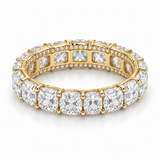 Cushion Side-Sparkle Lab-Grown Diamond Eternity Ring — 6 CTW — 14K Yellow Gold — illustrative rendering