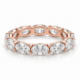 East-West Oval Lab-Grown Diamond Eternity Ring — 4 CTW — 14K Rose Gold — illustrative rendering