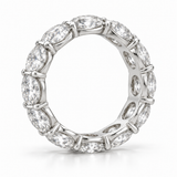 East-West Oval Lab-Grown Diamond Eternity Ring — 4 CTW — 14K White Gold — side profile — illustrative rendering