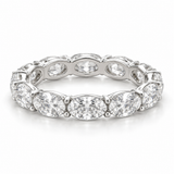East-West Oval Lab-Grown Diamond Eternity Ring — 4 CTW in 14K White Gold — illustrative design rendering