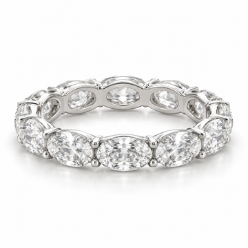 East-West Oval Lab-Grown Diamond Eternity Ring — 4 CTW in 14K White Gold — illustrative design rendering
