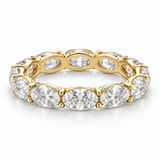 East-West Oval Lab-Grown Diamond Eternity Ring — 4 CTW — 14K Yellow Gold — illustrative rendering